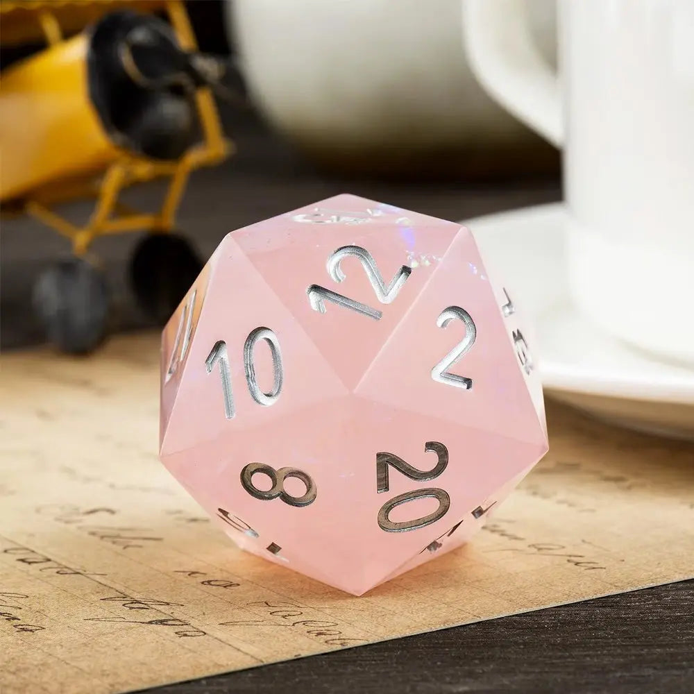 IceForge Dice Canada - Blush Opal Jumbo D20 (33mm)