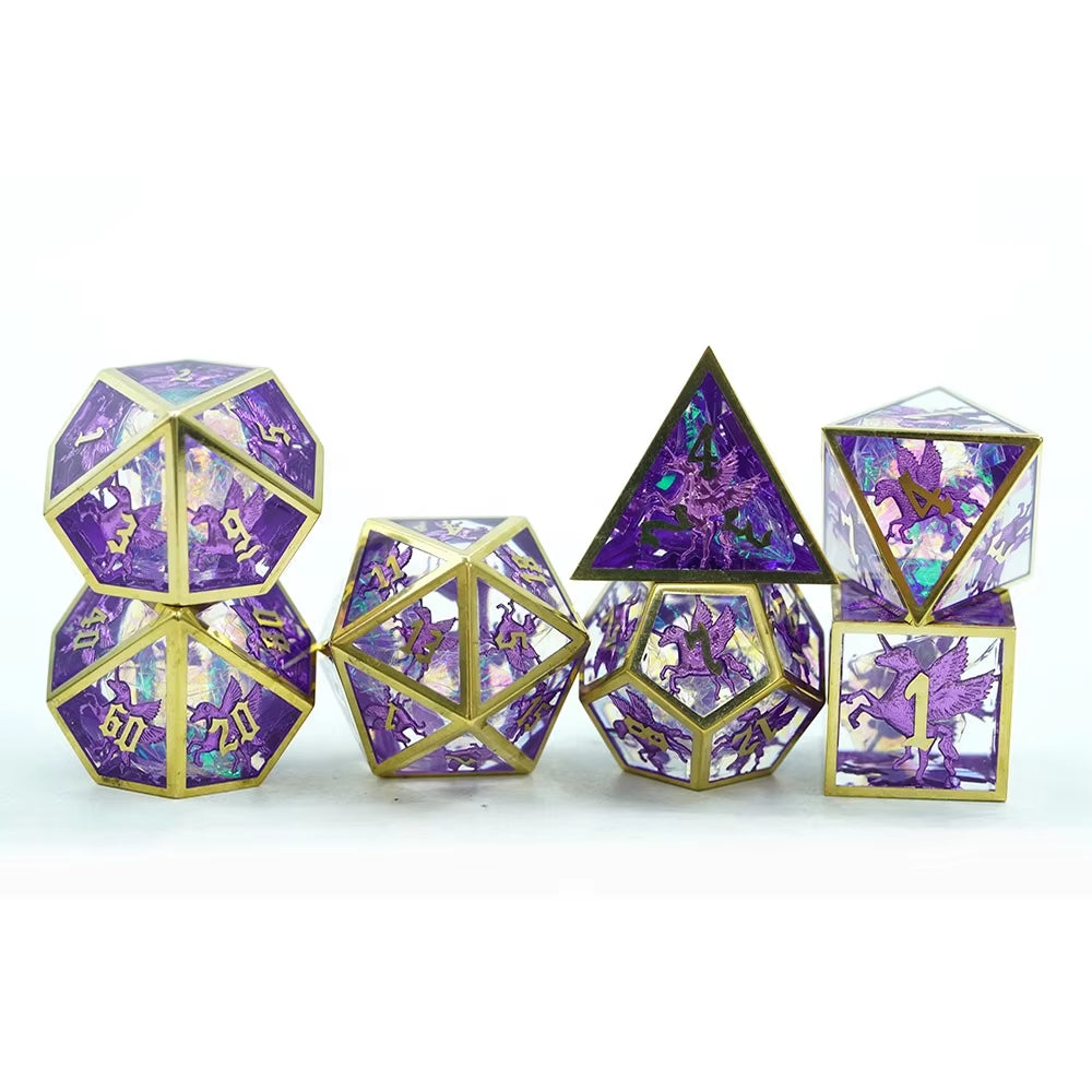 IceForge Dice Canada - Mythic Pegasus – Metal-Frame Sharp-Edge Dice Set