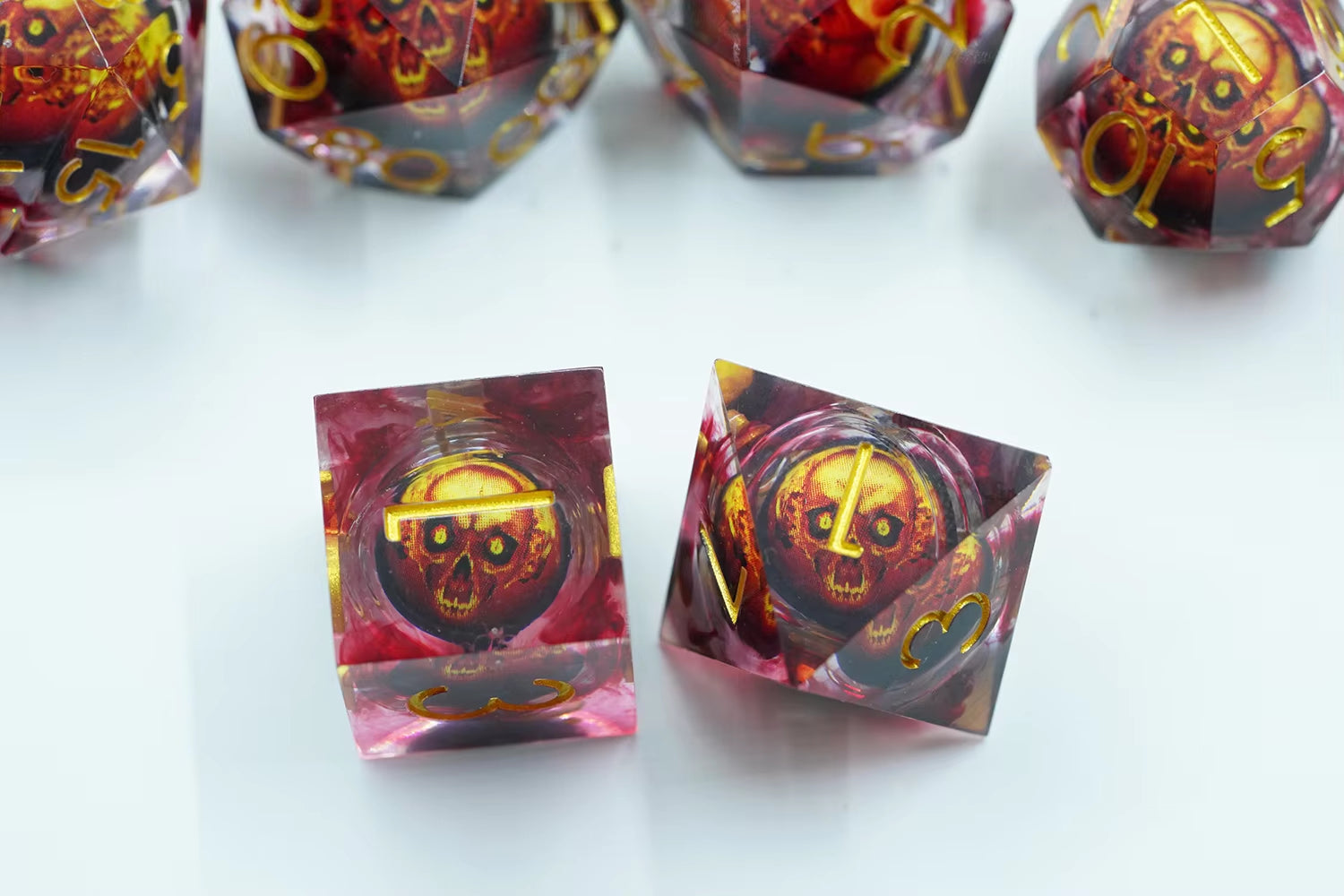 IceForge Dice Canada - Infernal Skullfire – Liquid Core Dice Set
