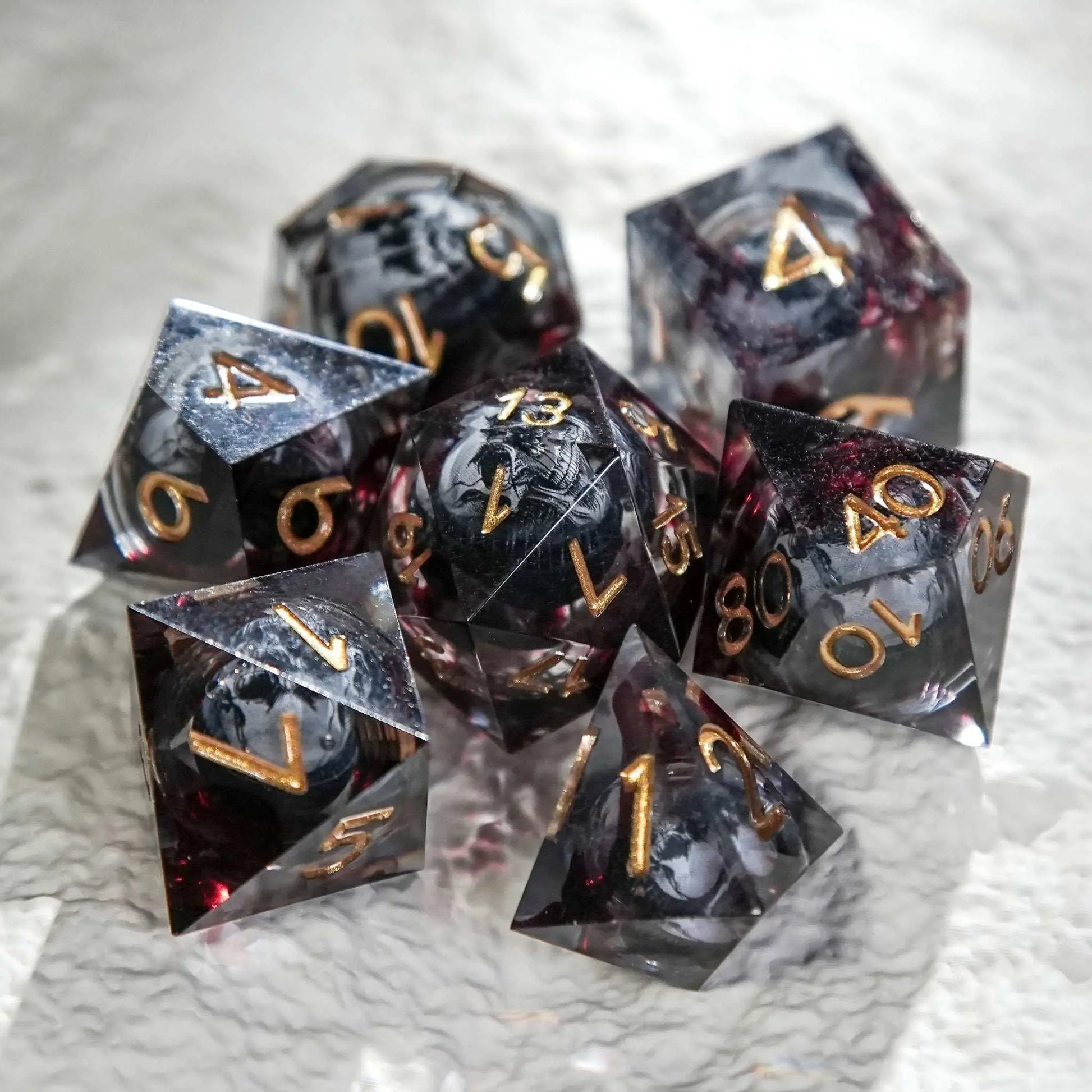 IceForge Dice Canada - Death’s Head Liquid Core Dice Set