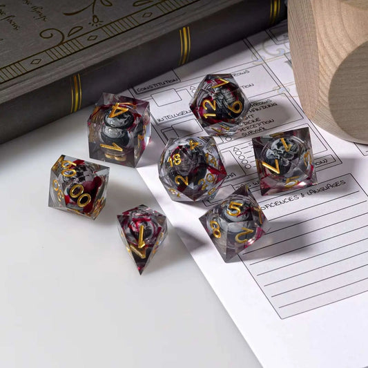 IceForge Dice Canada - Death’s Head Liquid Core Dice Set