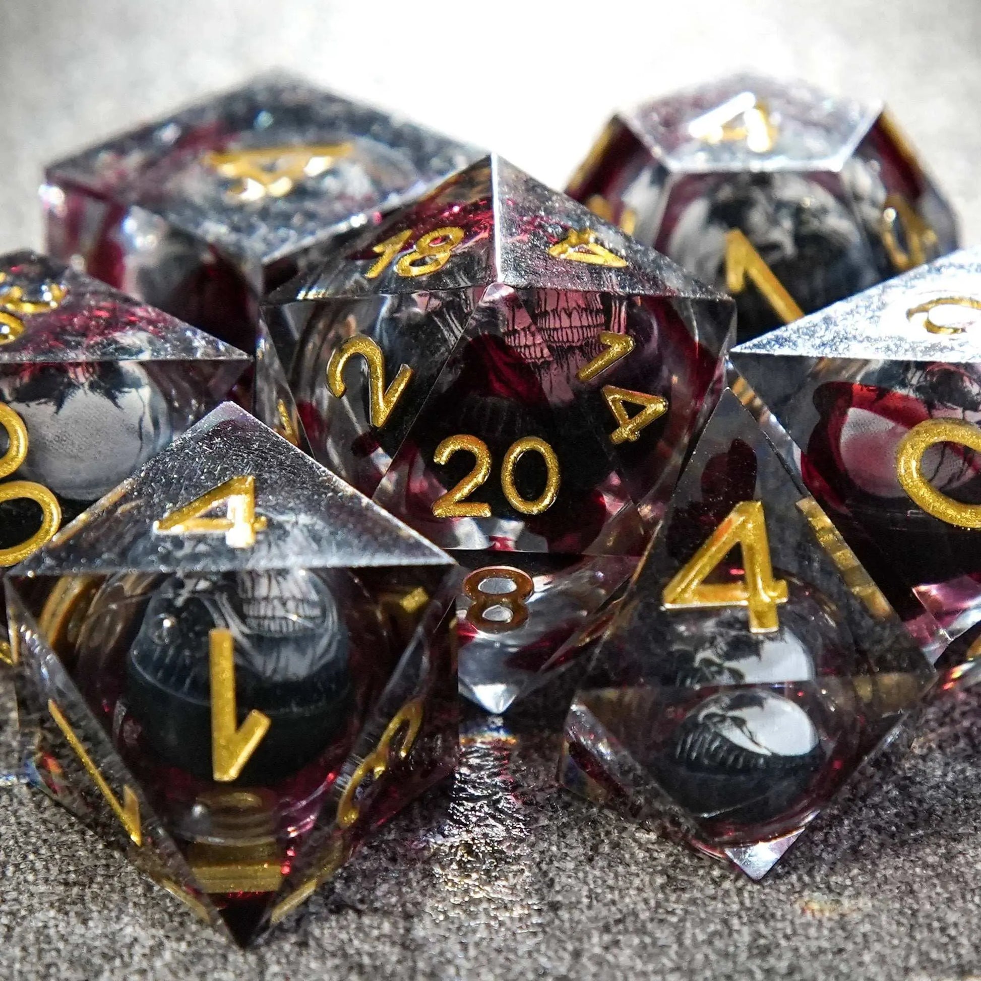 IceForge Dice Canada - Death’s Head Liquid Core Dice Set