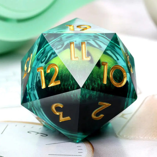 IceForge Dice Canada - Emerald Dragon’s Gaze Jumbo D20 (33mm)