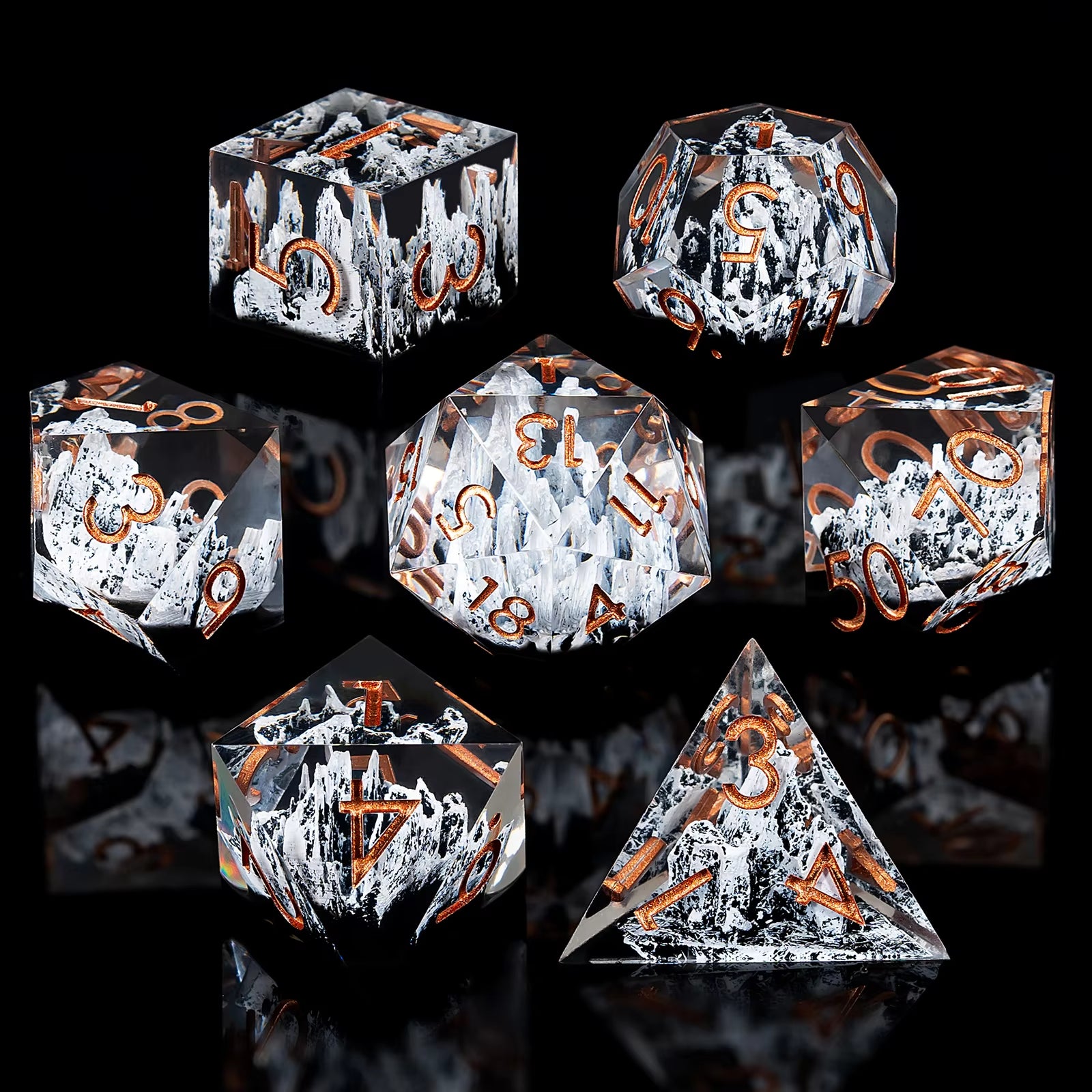 IceForge Dice Canada - Frostspire - Elemental Core Dice Set