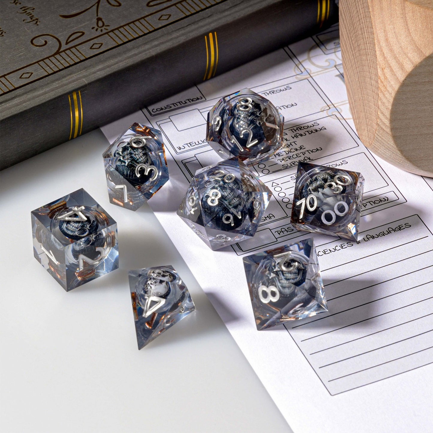 IceForge Dice Canada - Death’s Head Liquid Core Dice Set