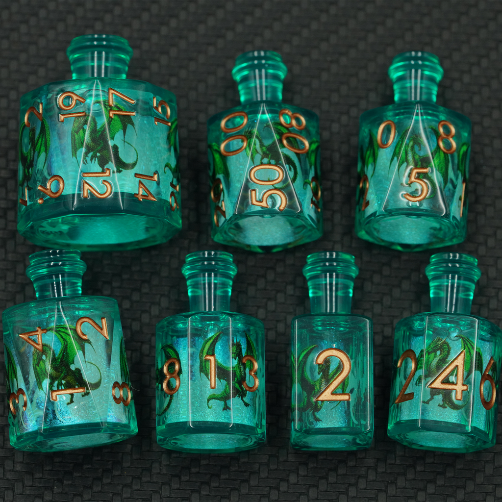 Elixir of Viridscale – Liquid Core Dice Set