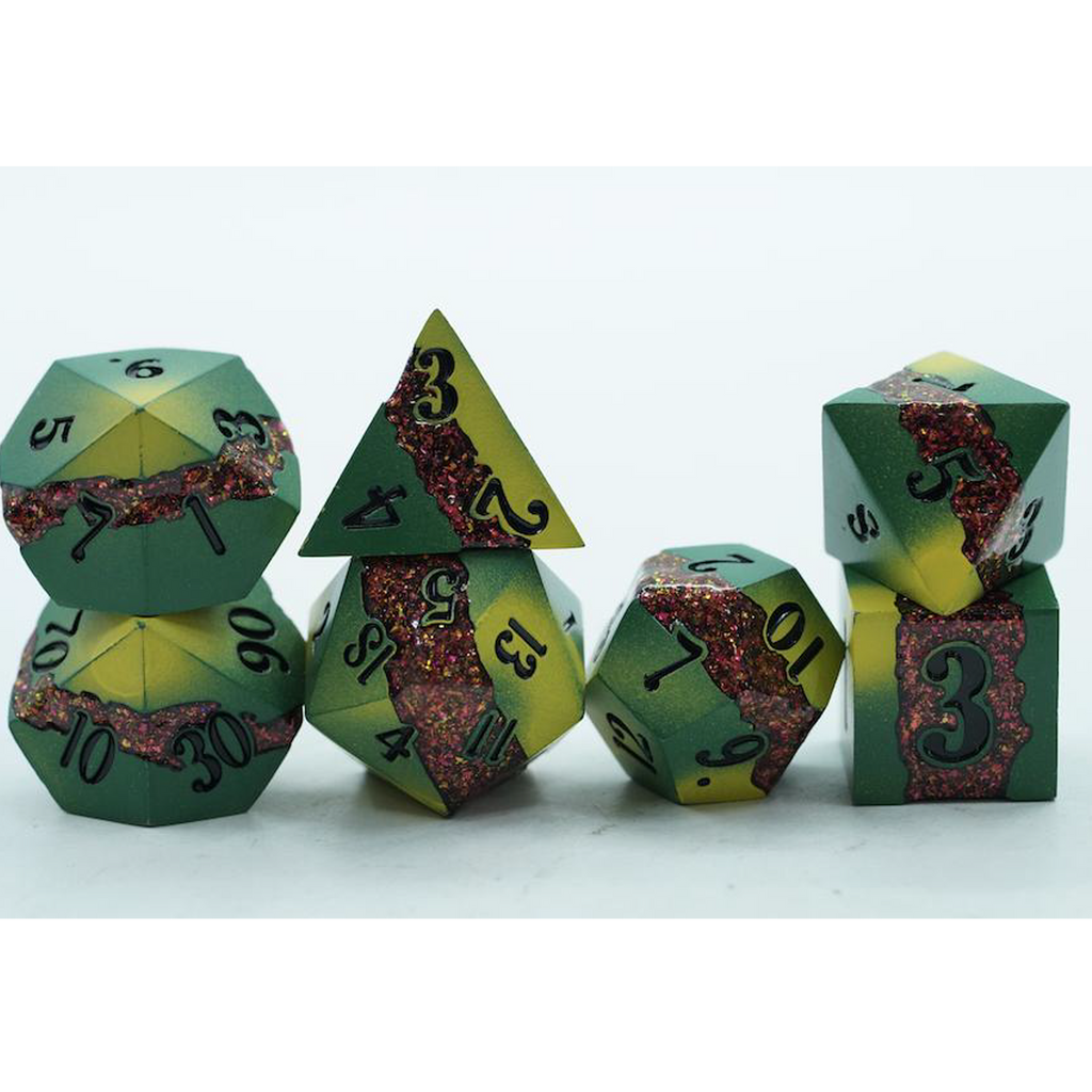 IceForge Dice Canada - Riftvein – Embergrowth – Metal Dice Set