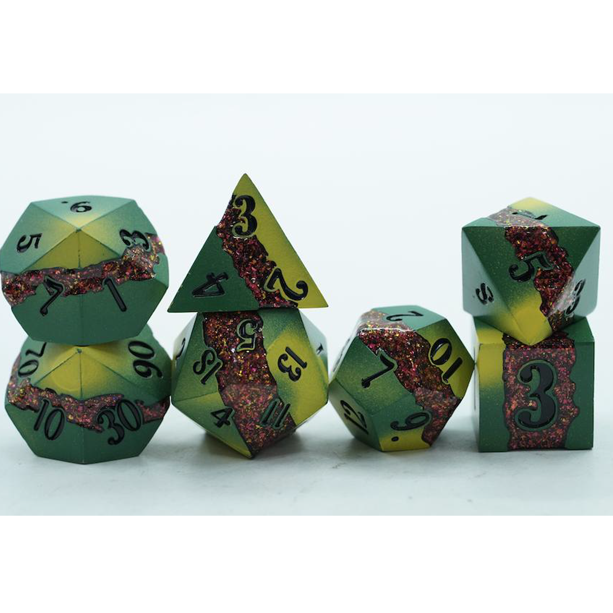 IceForge Dice Canada - Riftvein – Embergrowth – Metal Dice Set