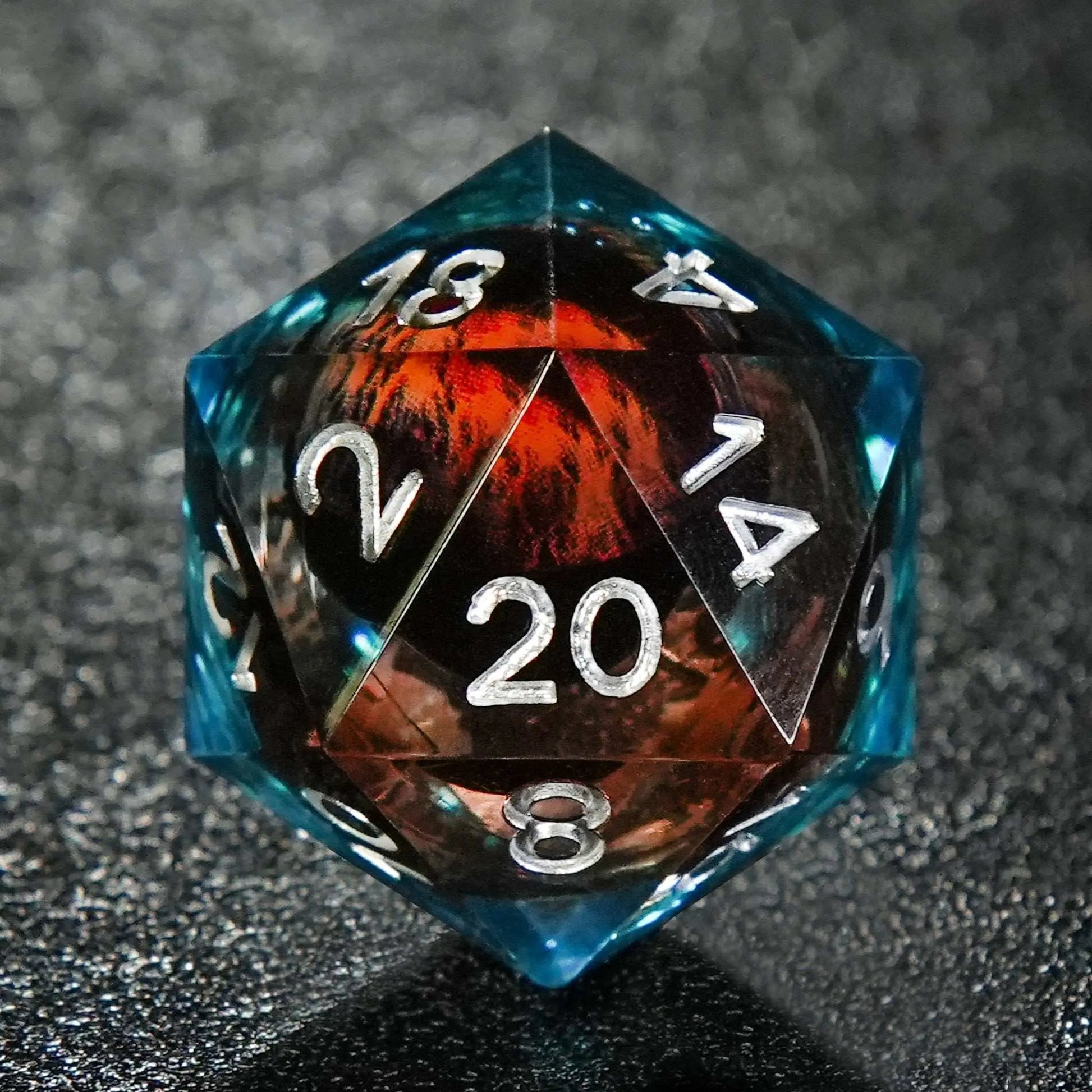 IceForge Dice Canada - Stormscale Dragon's Gaze Liquid Core Dice Set