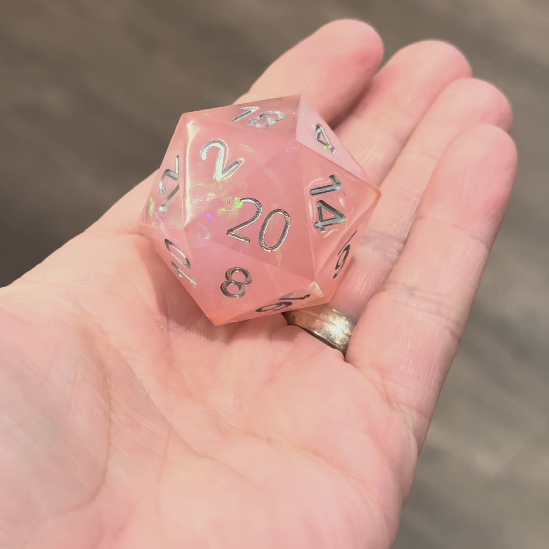 Blush Opal Jumbo D20 (33mm)