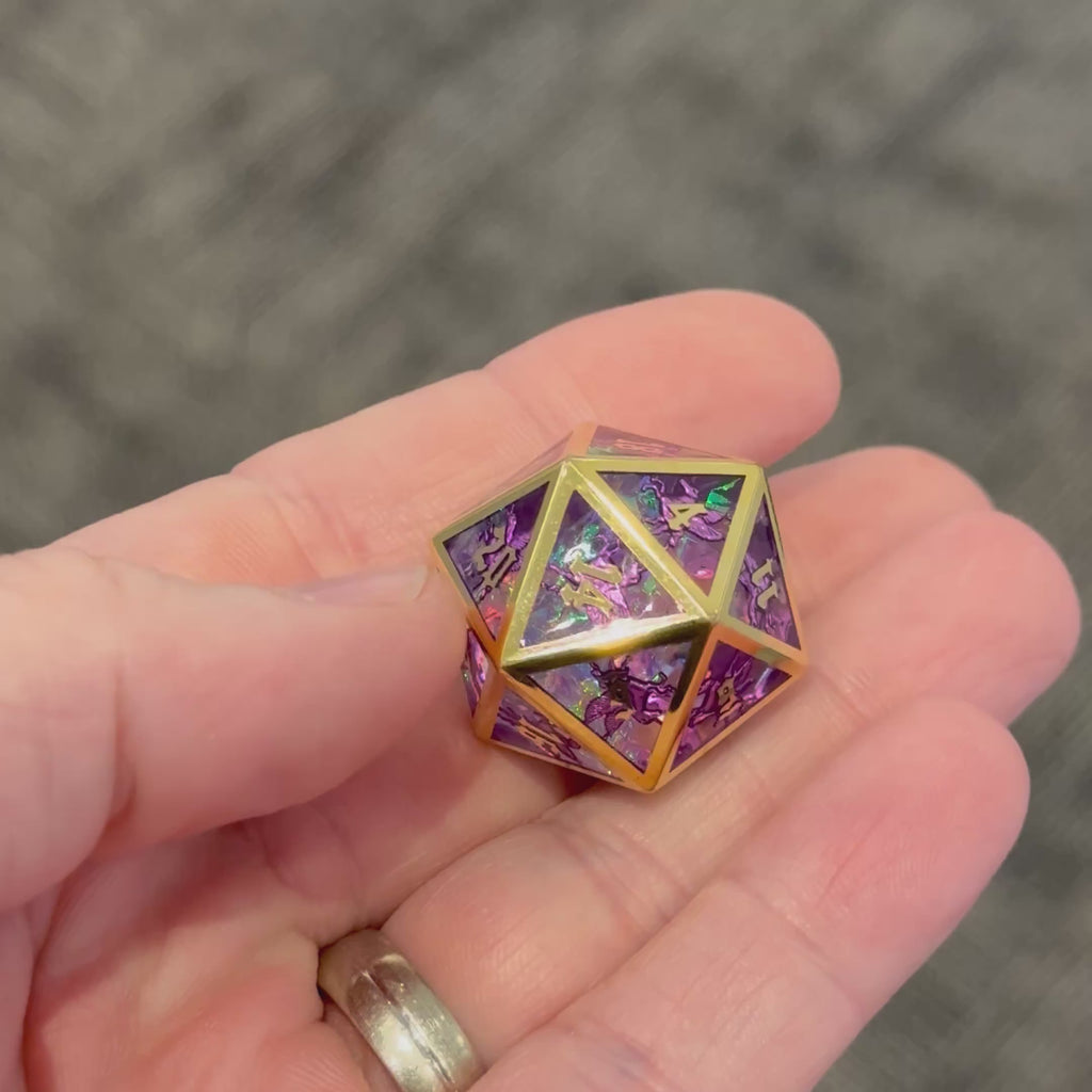 Mythic Pegasus – Metal-Frame Sharp-Edge Dice Set