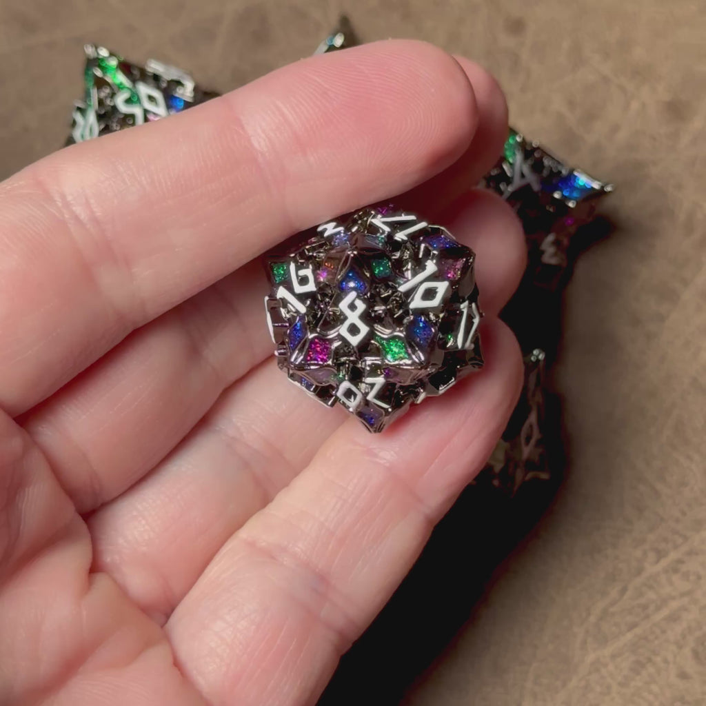 Arcane Eclipse – Prismatic Leaf - Metal Dice Set