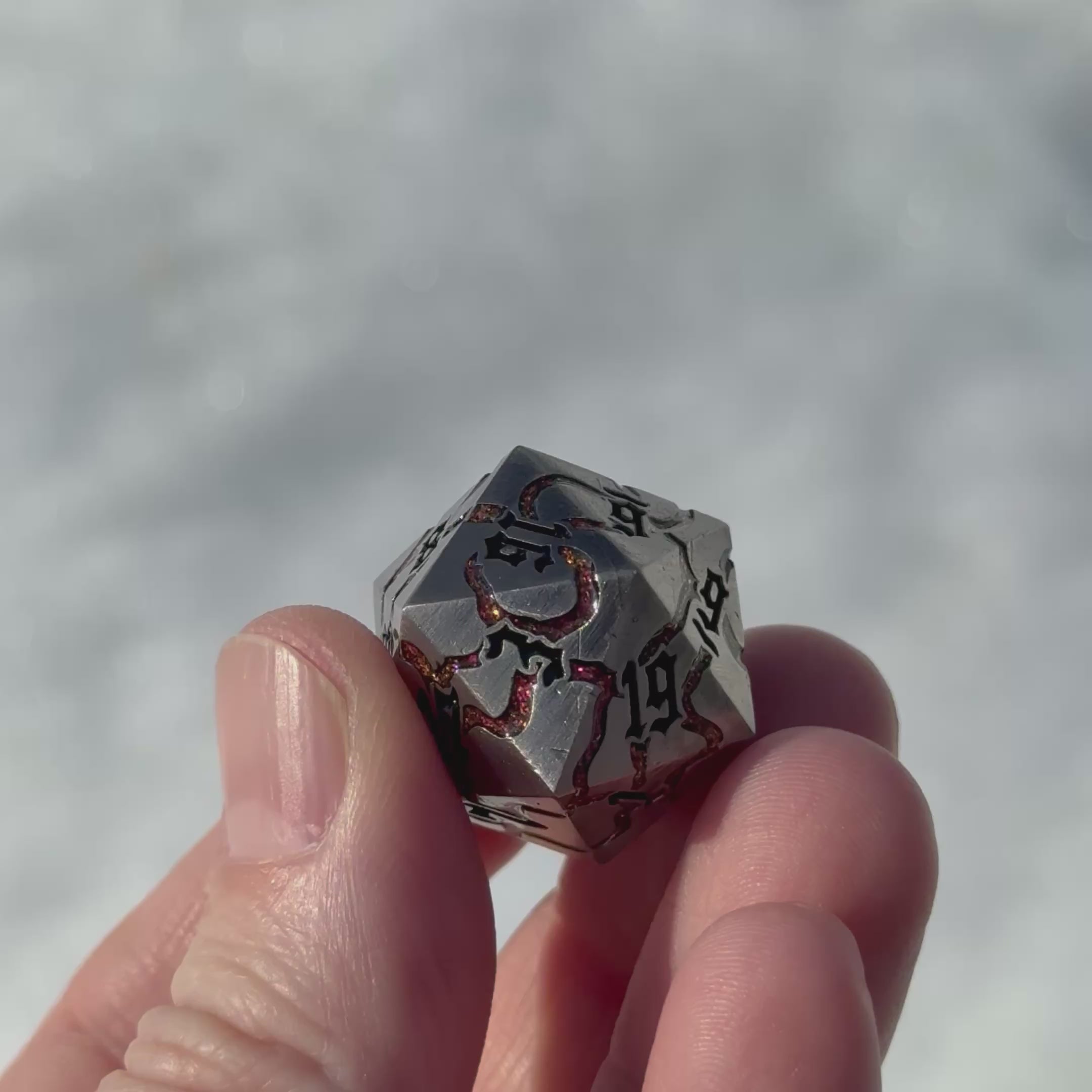 Fractureforge – Crimson Rift – Metal Dice Set