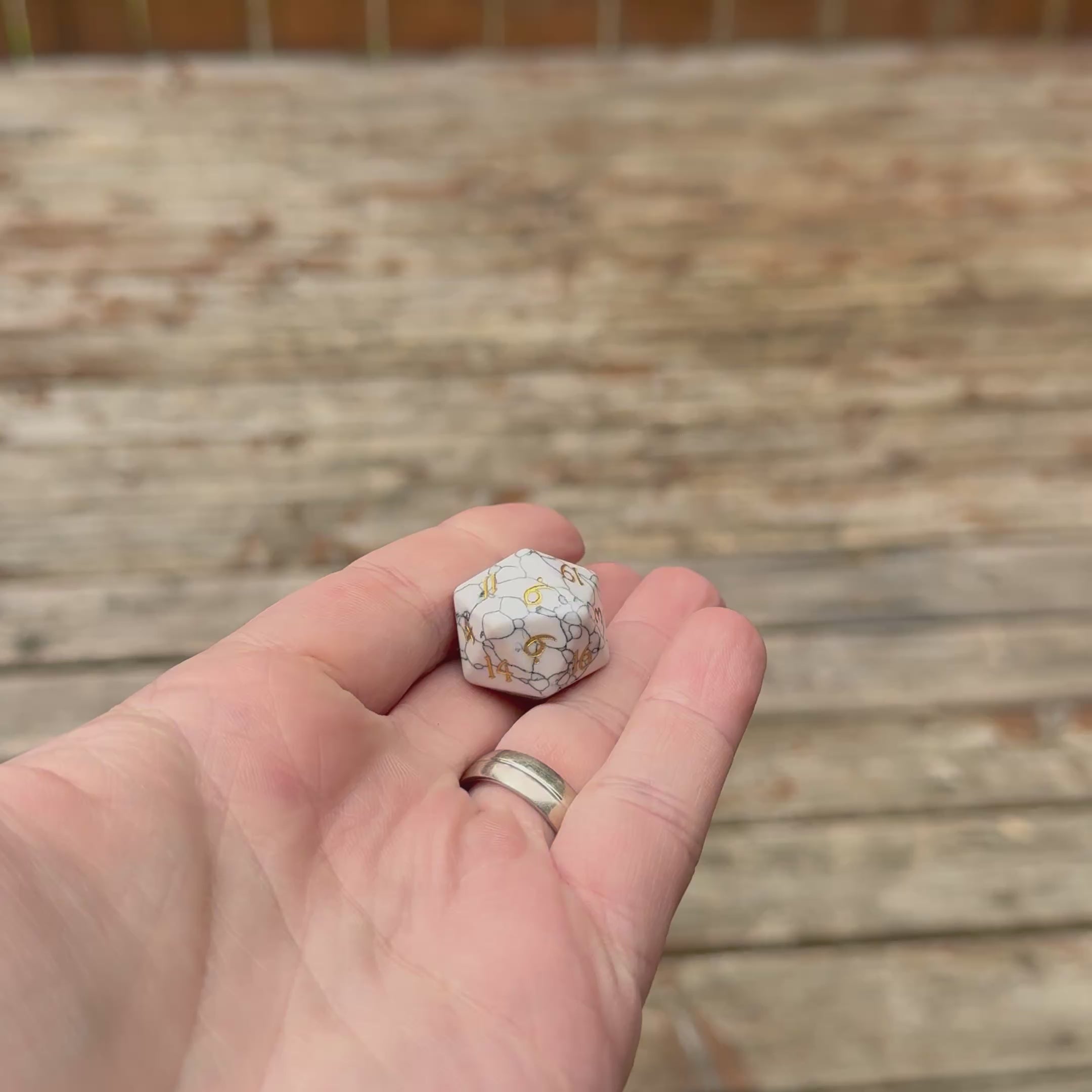 Howlite Sanctum – Stone Dice Set