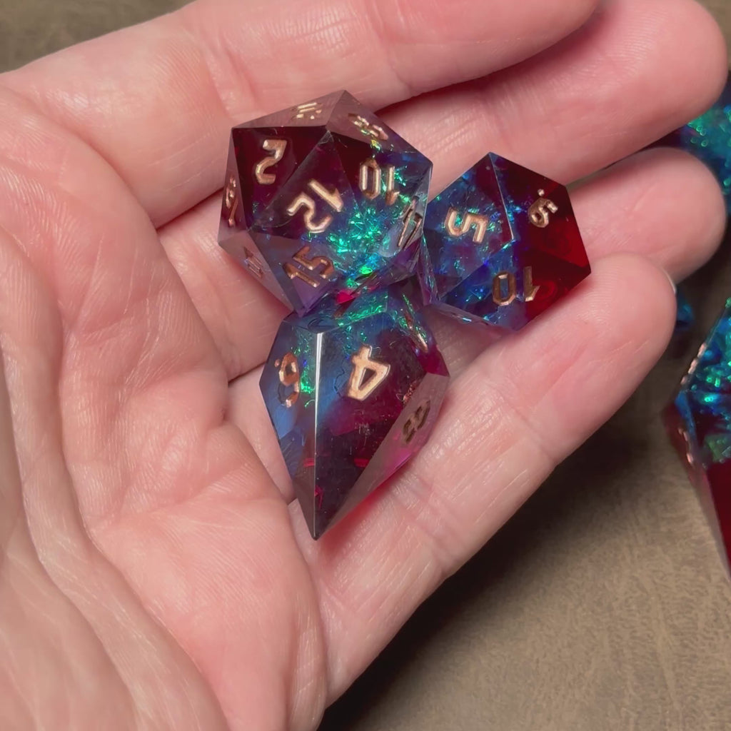 Celestial Flame – Crystalspire Dice Set