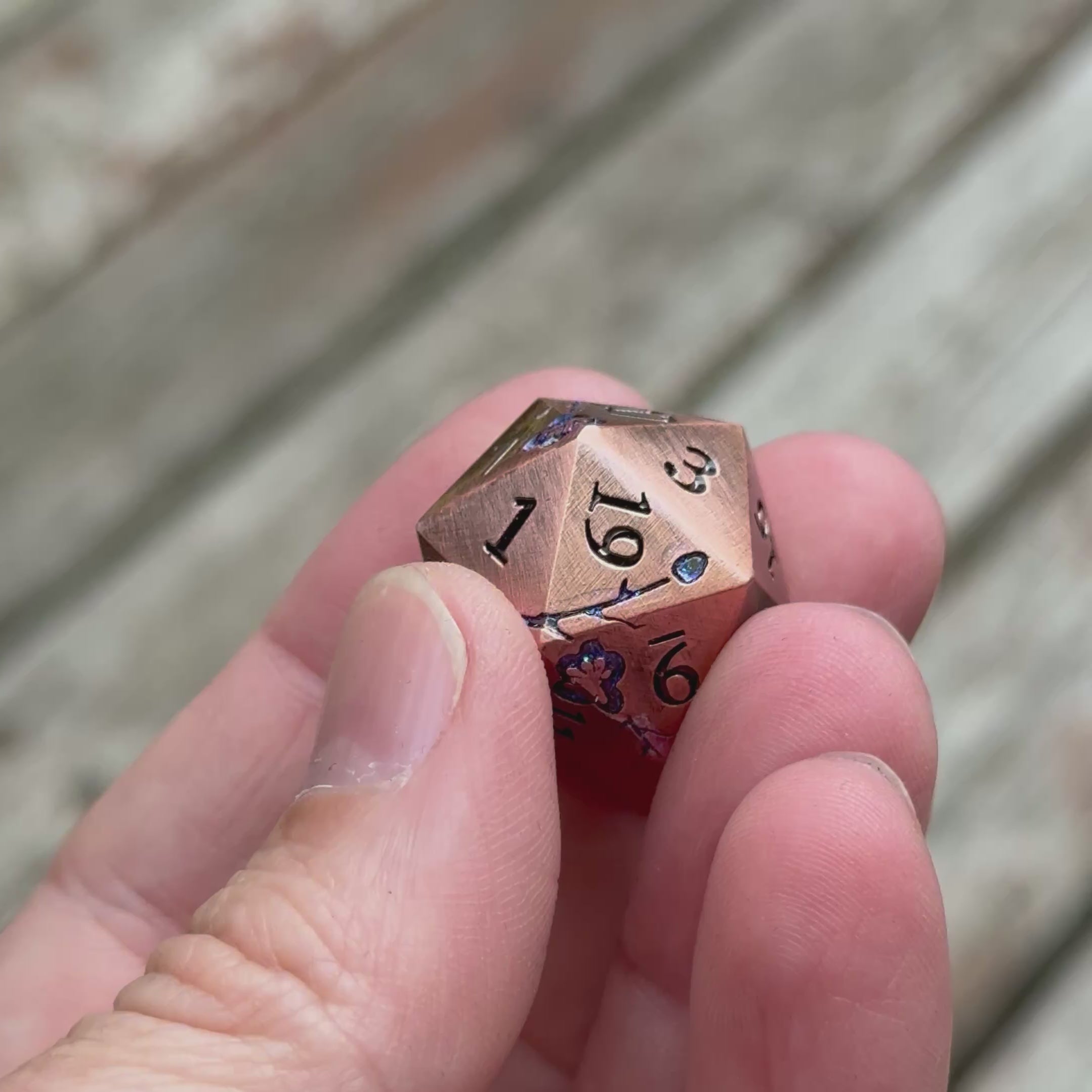 Azure Blossom Metal Dice Set