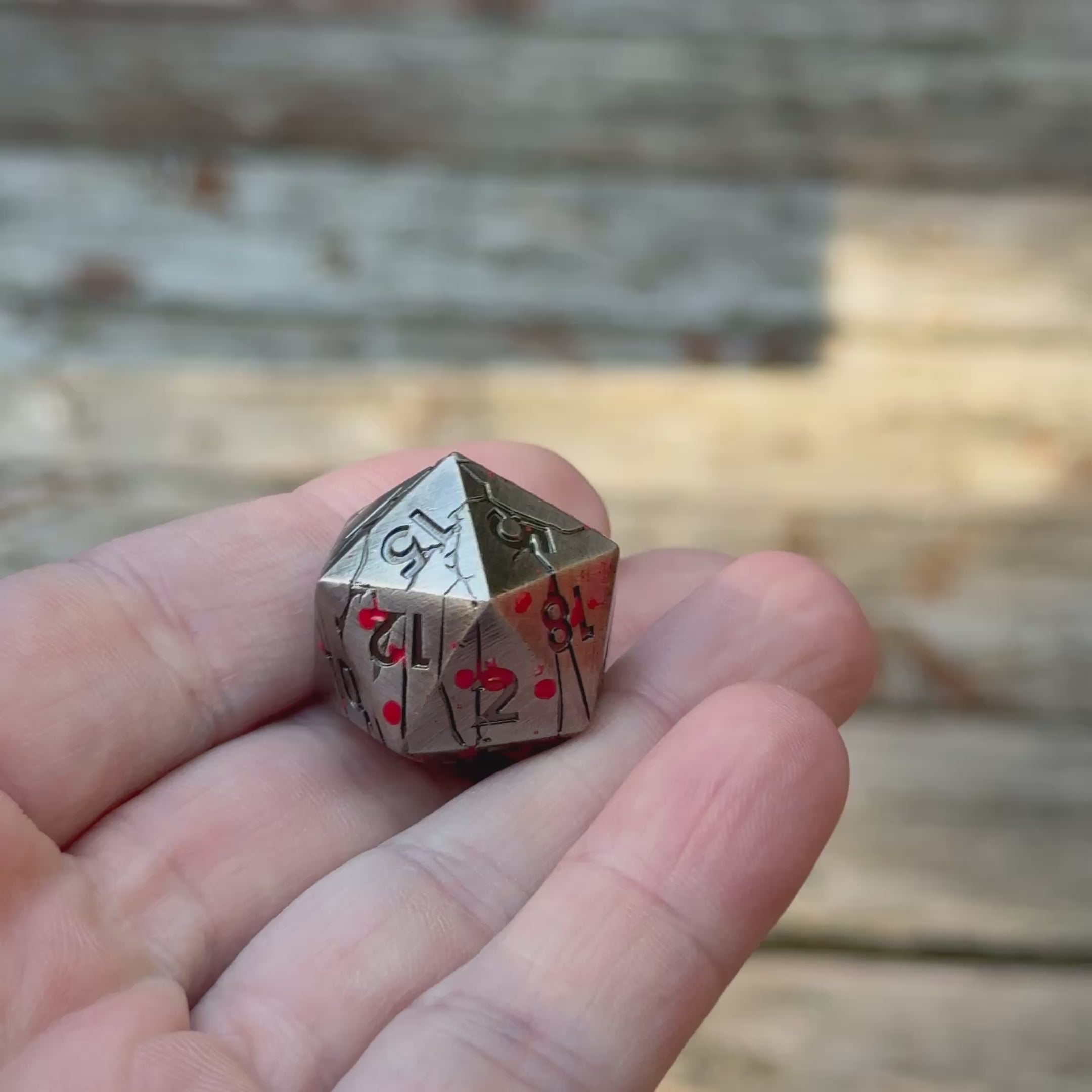 Crimson Scourge – Blood-Stained Metal Dice Set