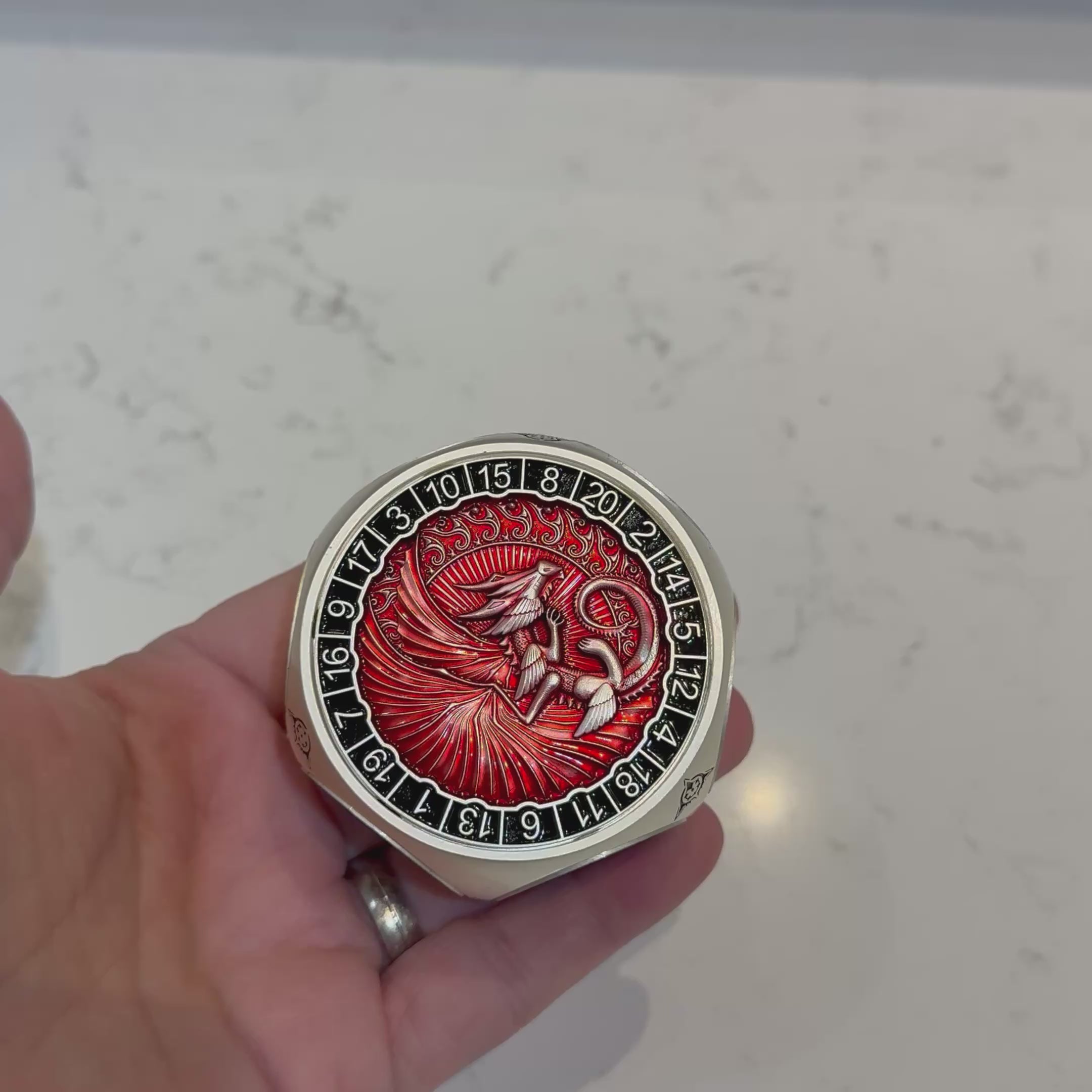 Infernal Titan – Forged Spinner Dice (8-in-1 Dual D20)