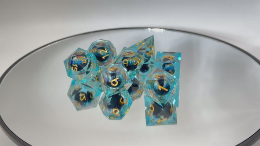 Azure Dragon Eye Liquid Core Dice Set