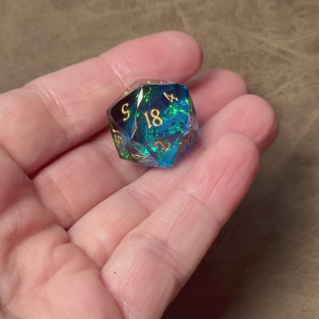 Abyssal Tidemoon – Diamond-Edge Resin Dice Set