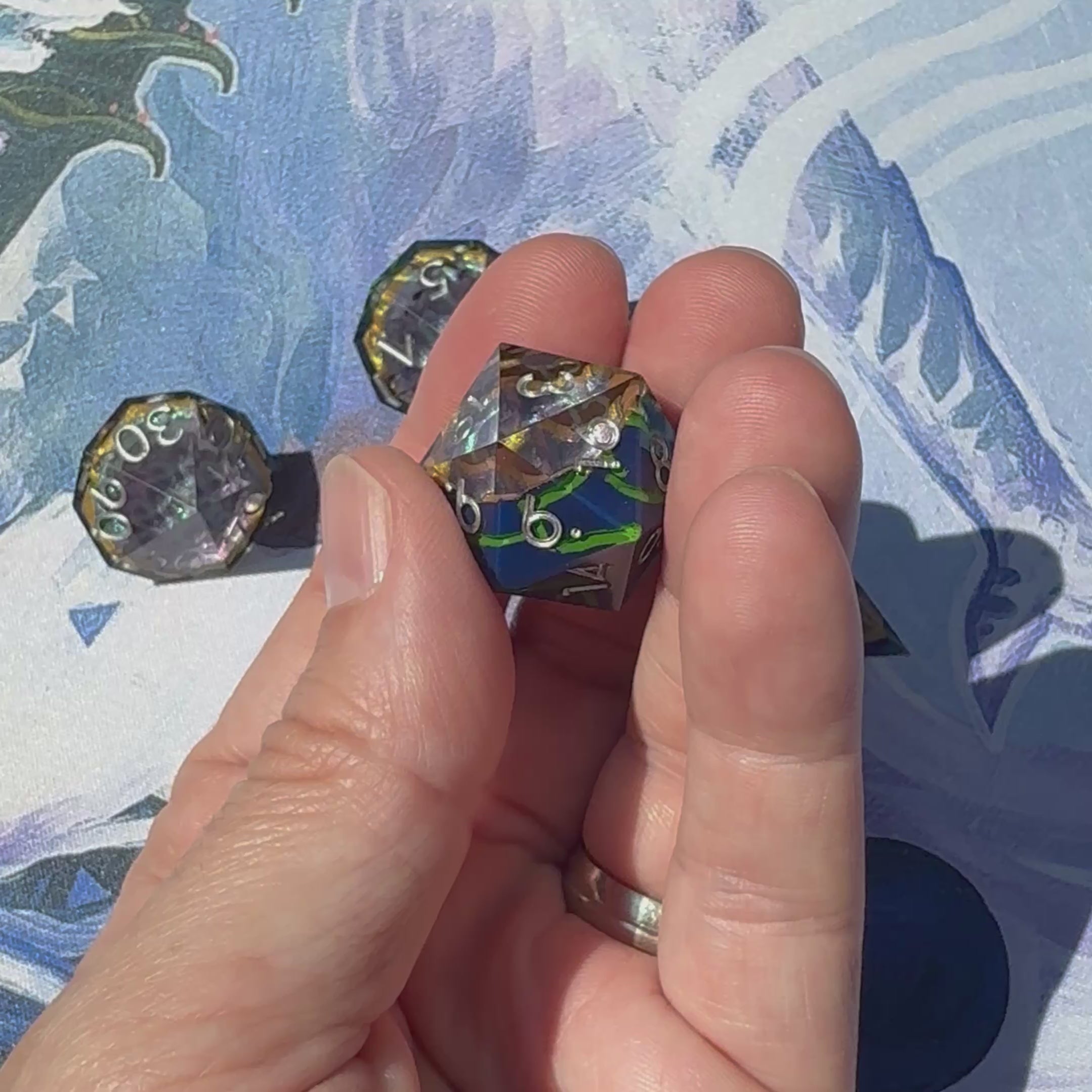 Emerald Shard - Vortex Crown Dice Set