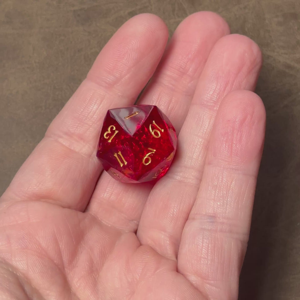 Crimsonheart – Diamond-Edge Resin Dice Set