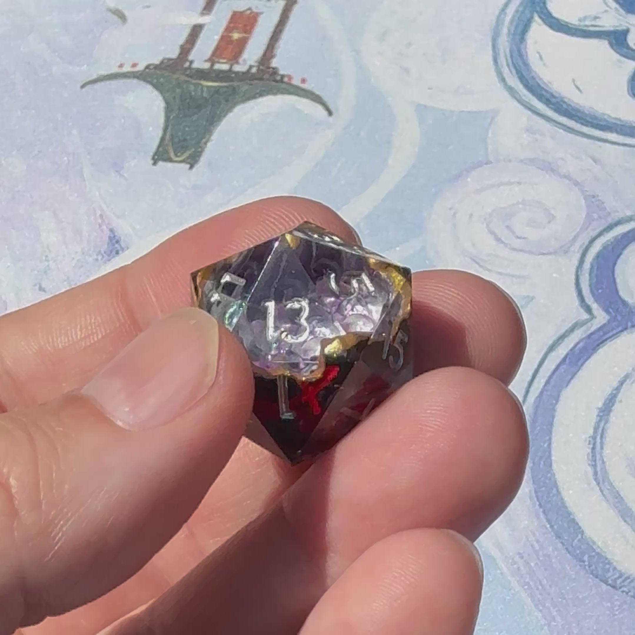 Amethyst Ember - Vortex Crown Dice Set