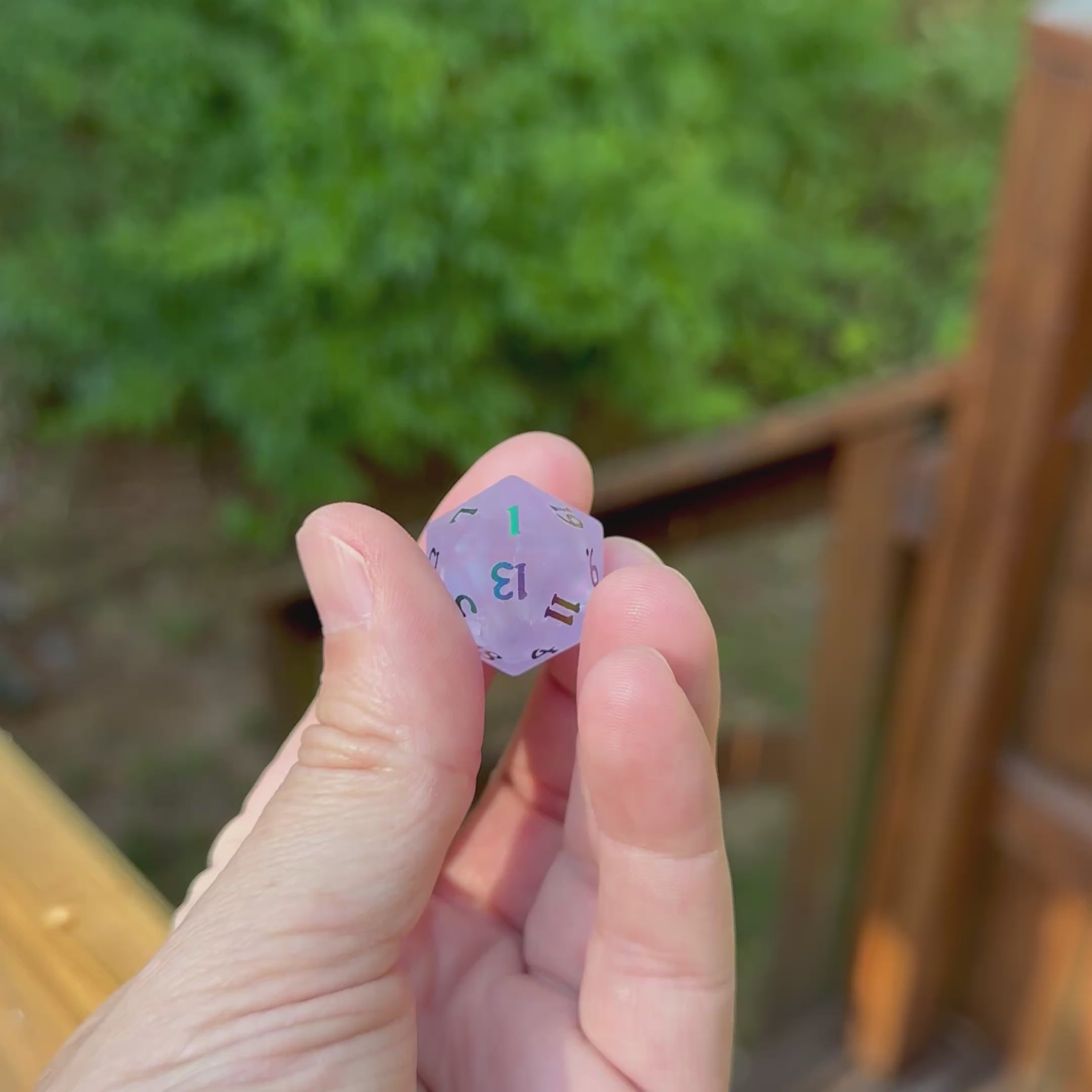 Violet Rift – Frosted Glass Dice Set