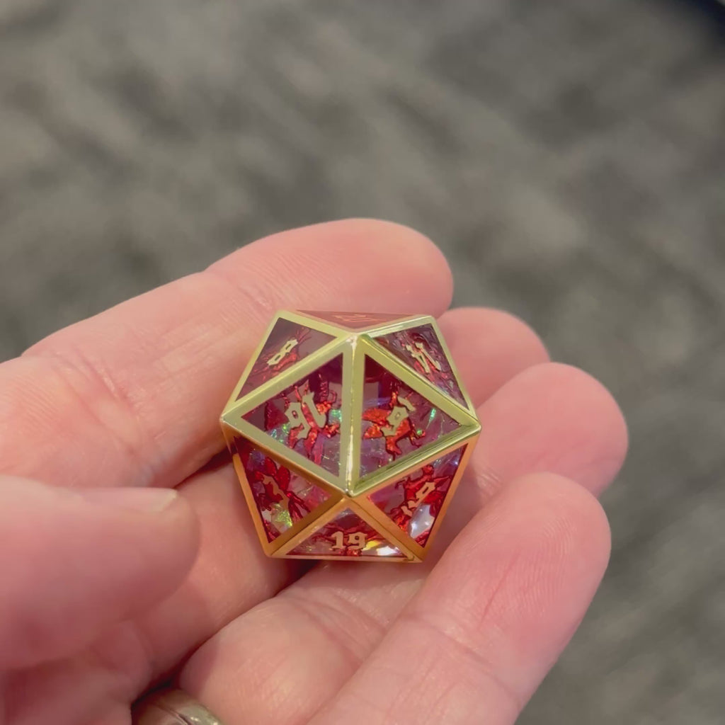 Emberlight Pegasus – Jeu de dés à bords tranchants et cadre en métal