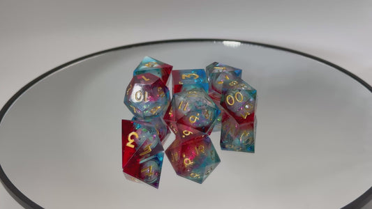 Celestial Flame Liquid Core Dice Set