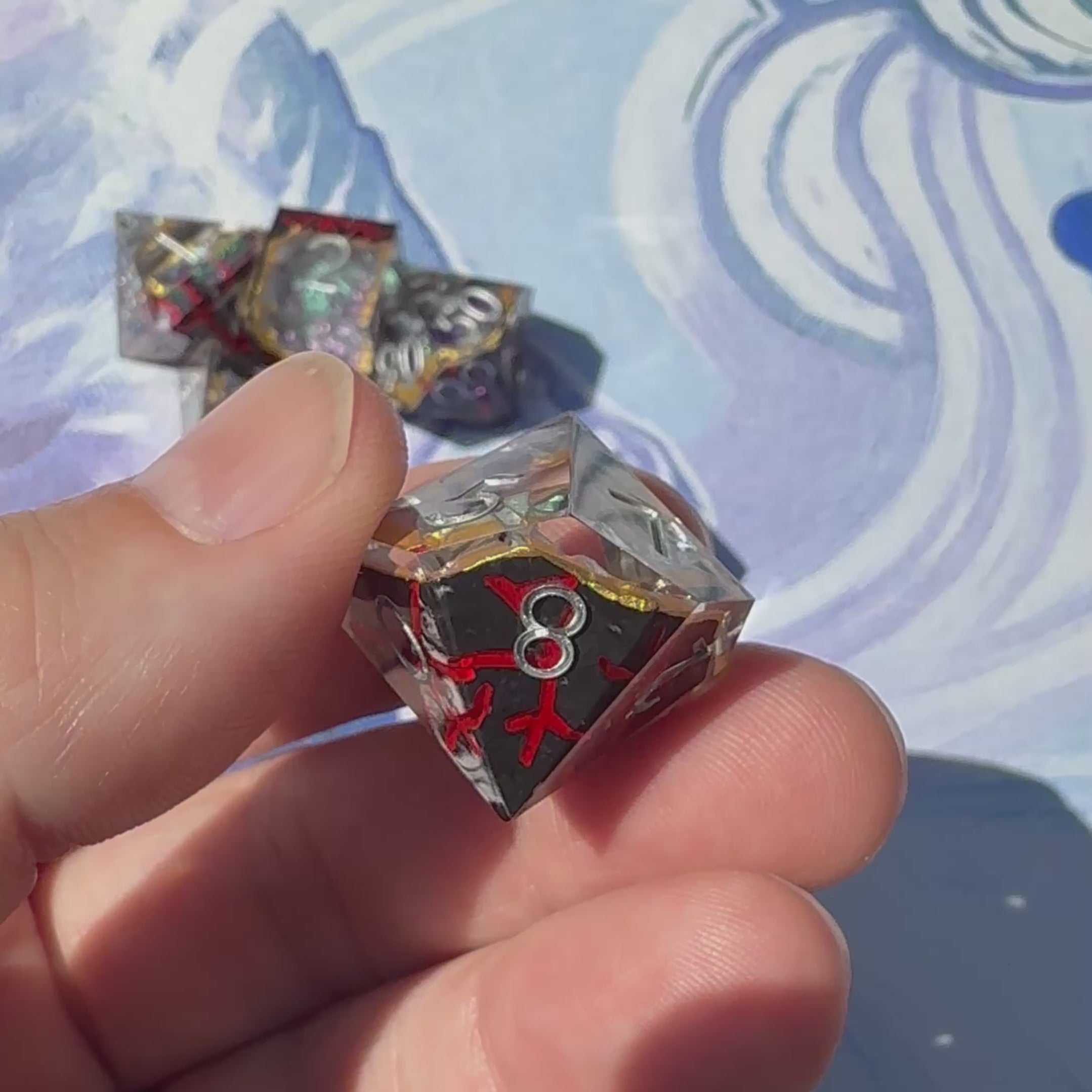 Amethyst Ember - Vortex Crown Dice Set