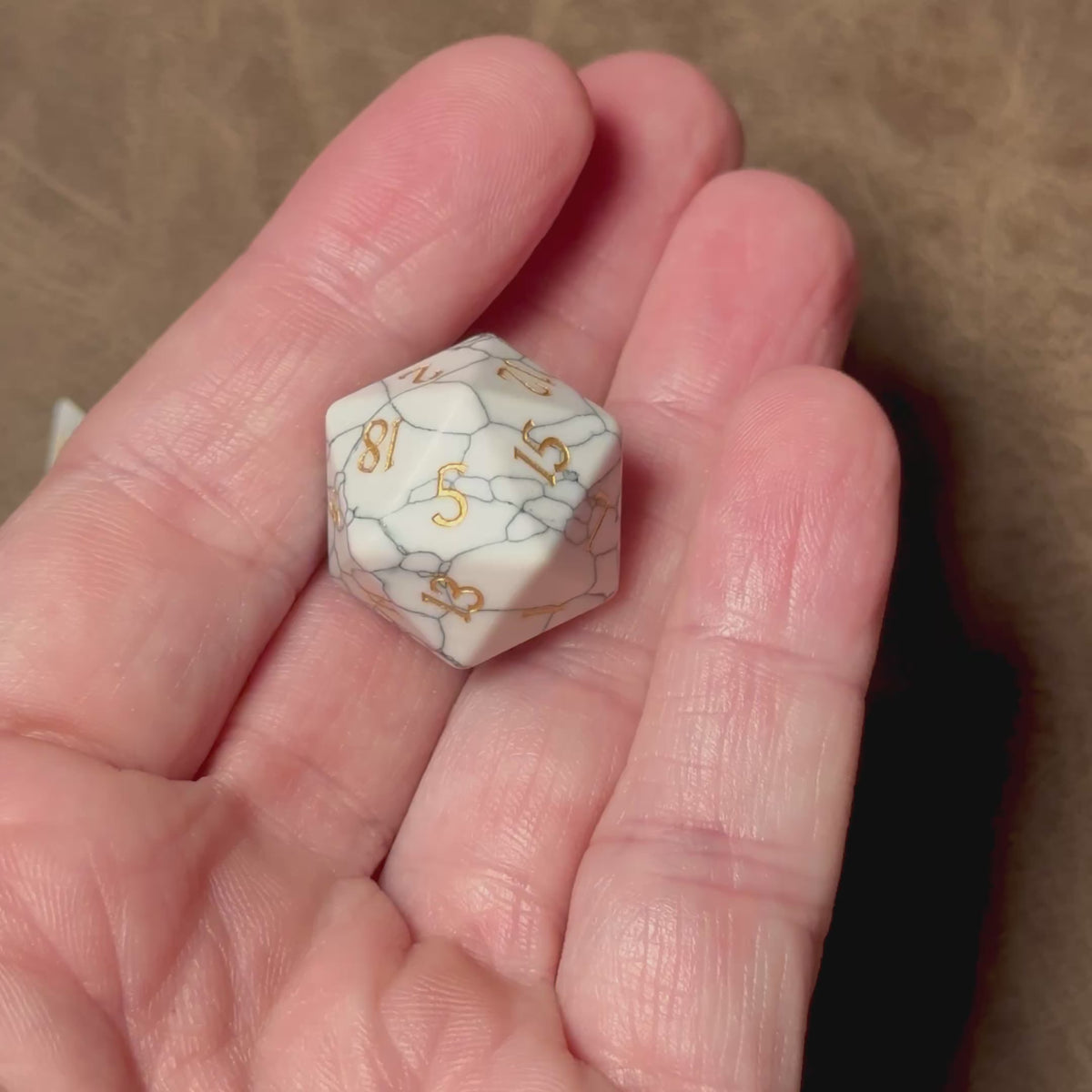 Howlite Sanctum – Ensemble de dés en pierre
