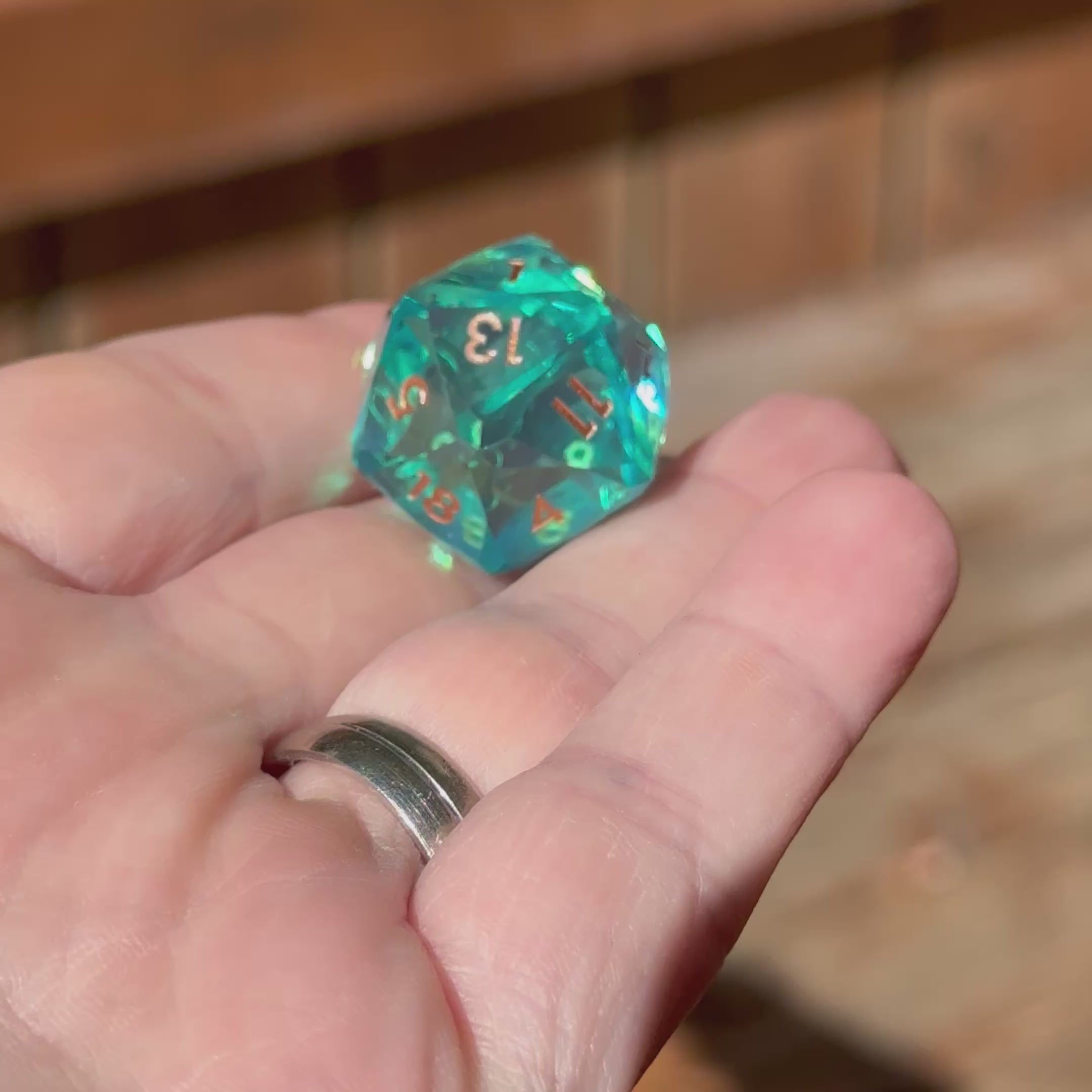 Abyssal Tide – Diamond-Edge Resin Dice Set