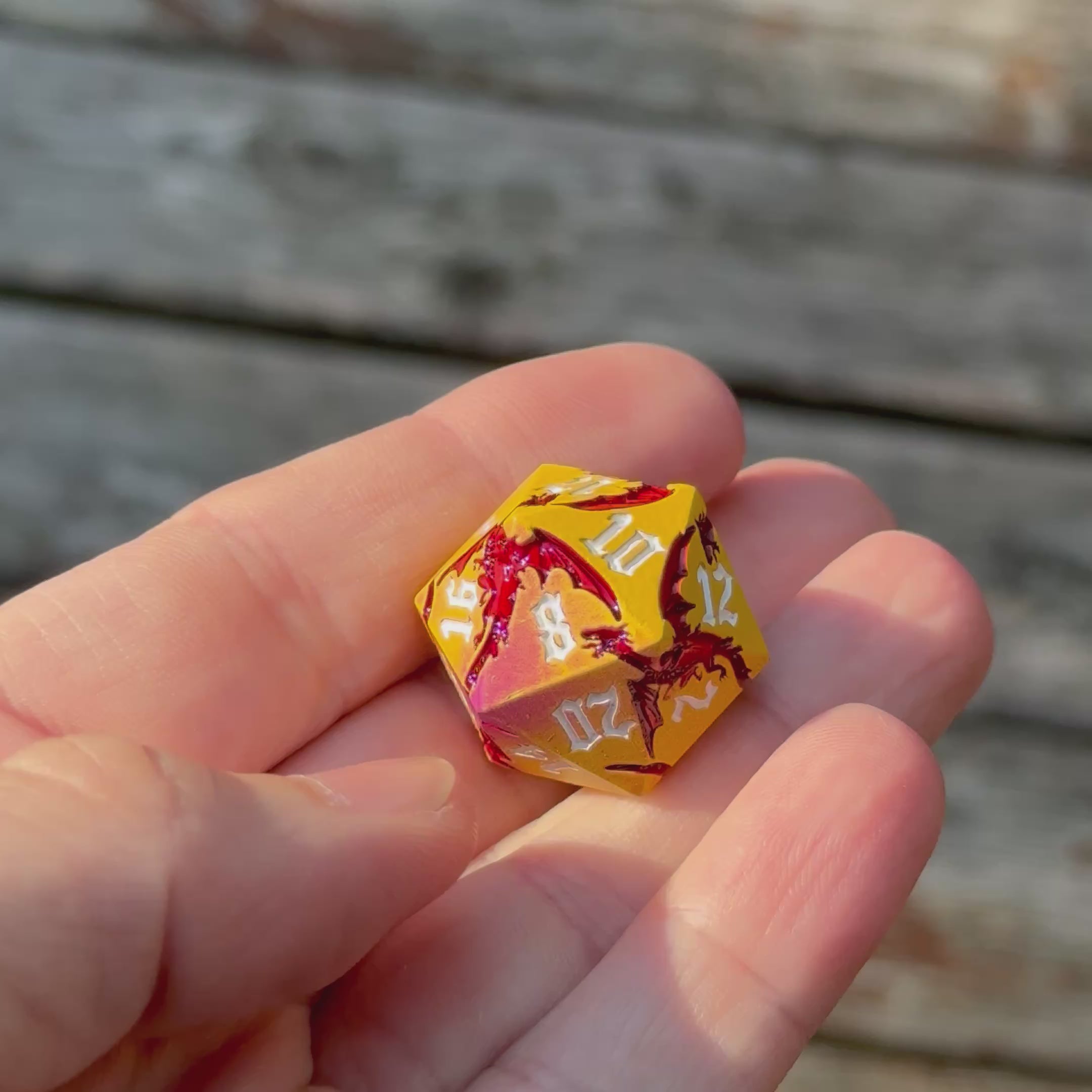 Sunfire Wyrm – Metal Dice Set