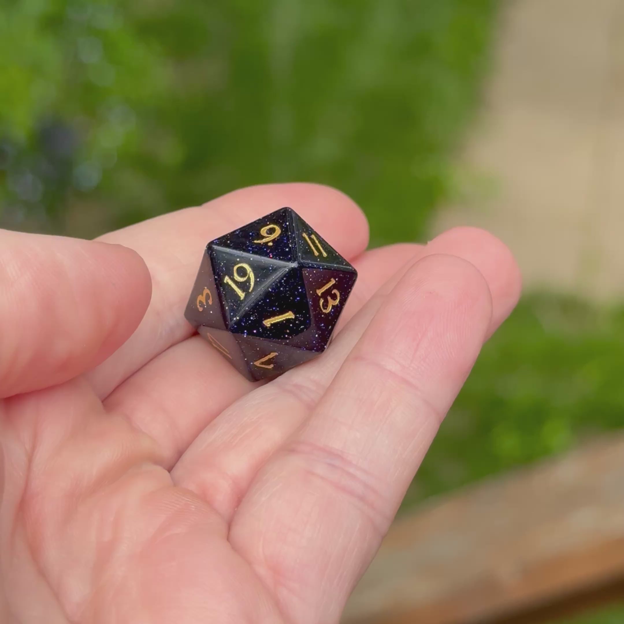 Astral Nightstone – Natural Stone Dice Set