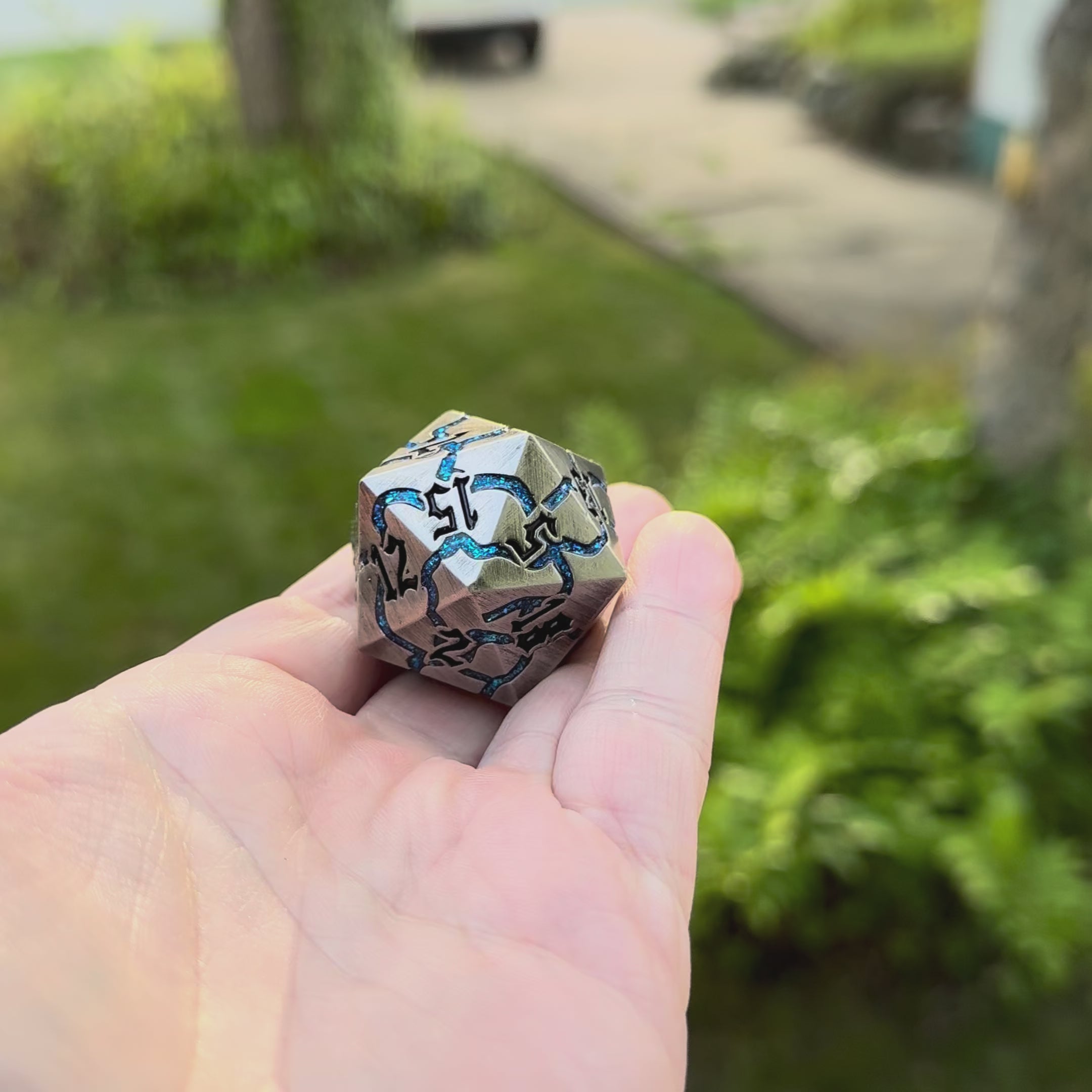 IceForge Dice Canada - Celestial Rift – Jumbo Metal D20 (33mm)