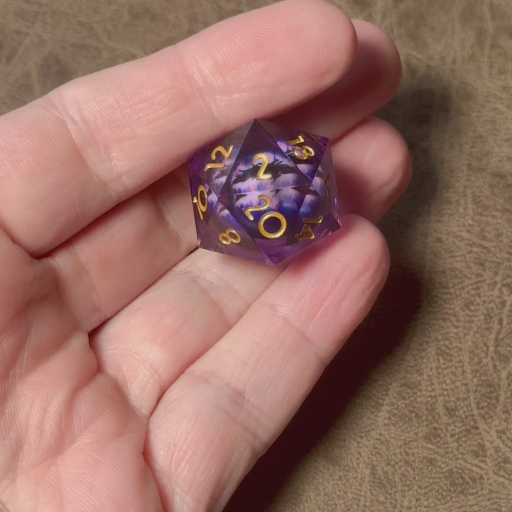 Amethyst Dragon’s Gaze Liquid Core Dice Set