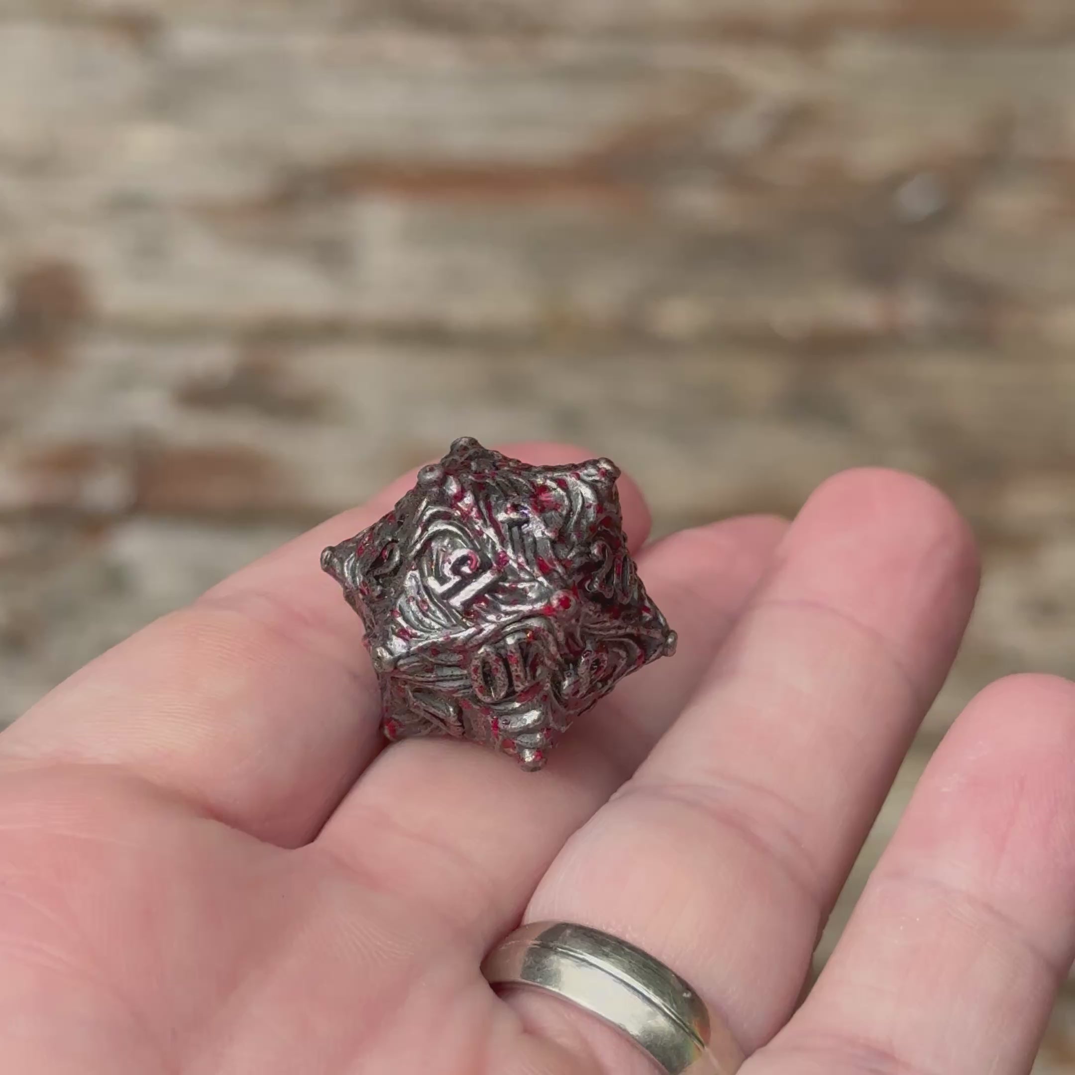 Bloodfang Legion – Blood-Stained Metal Dice Set
