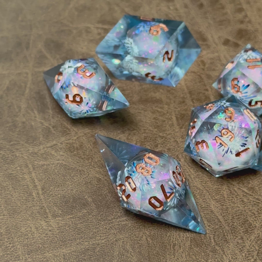 Frostbloom Orb – Crystalspire Liquid Core Dice Set