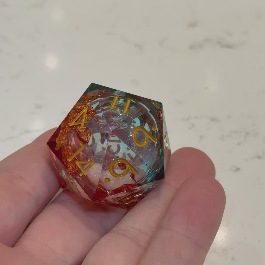 Emberglass Colossus – Jumbo D20 (33mm)