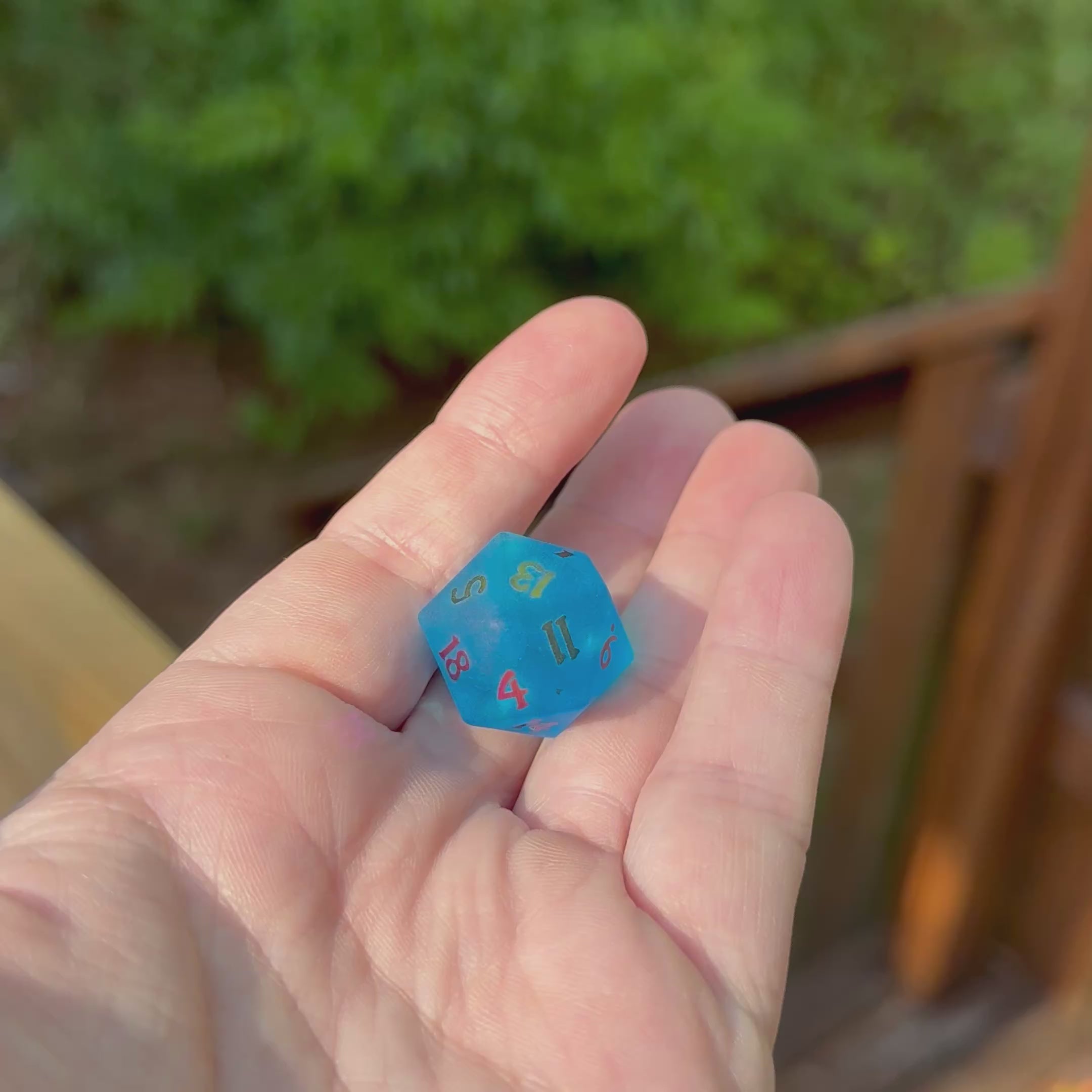 Fractured Azure – Frosted Glass Dice Set