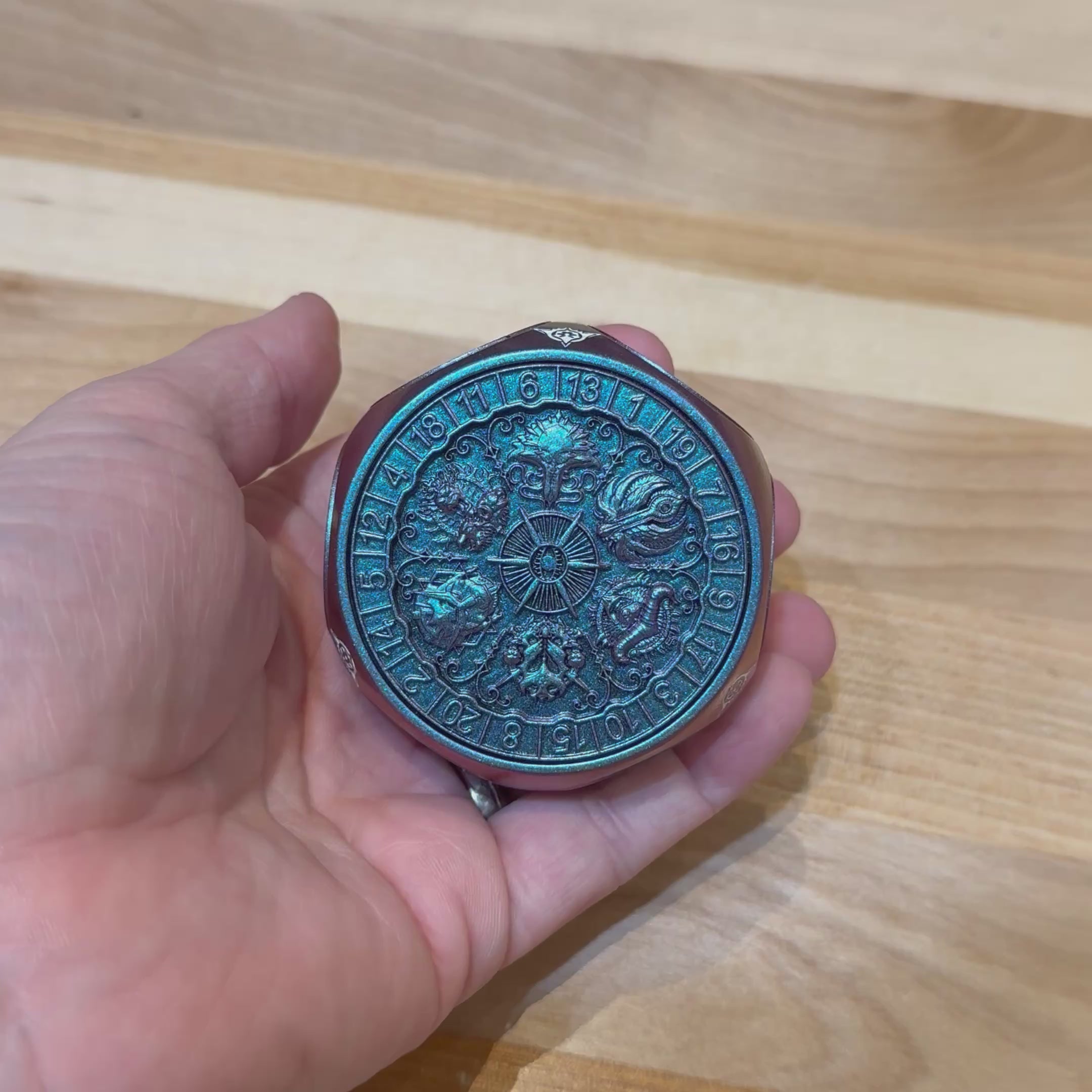 Astral Titan – Forged Spinner Dice (8-in-1 Dual D20)