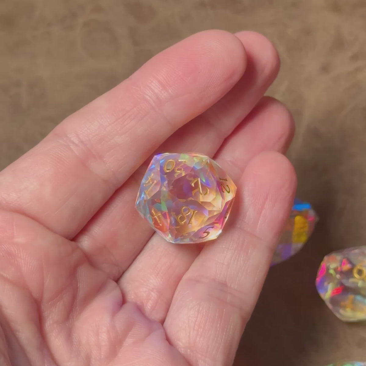 Prismfire – Diamond-Edge Glass Dice Set