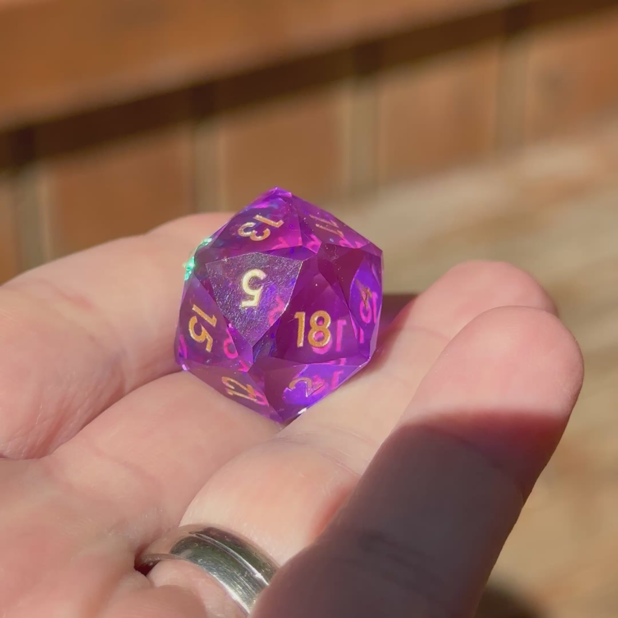 Amethyst Shards – Diamond-Edge Resin Dice Set