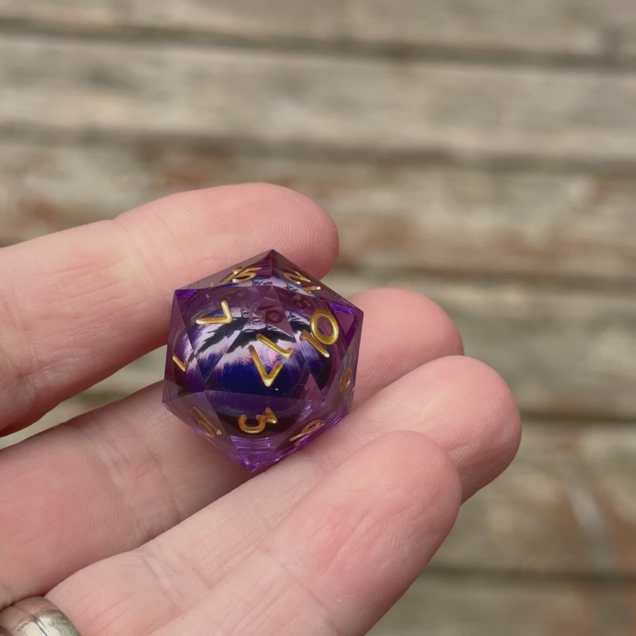 Amethyst Dragon’s Gaze Liquid Core Dice Set