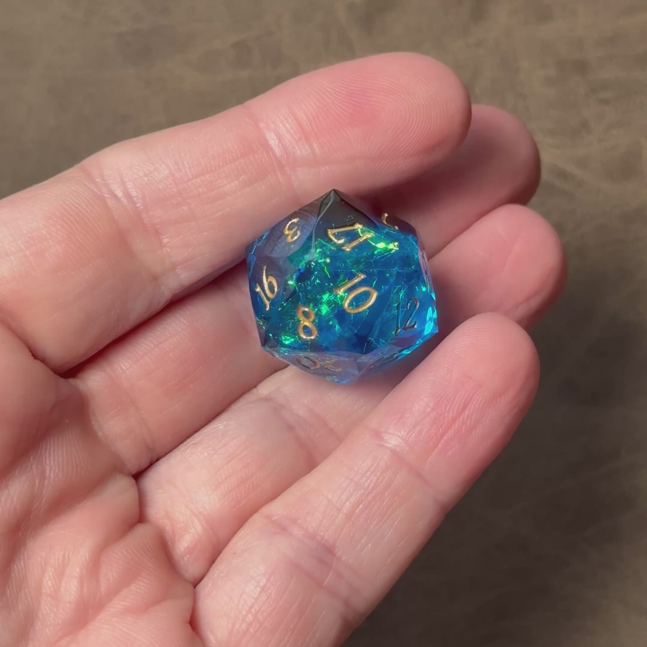 Celestial Flame – Diamond-Edge Resin Dice Set