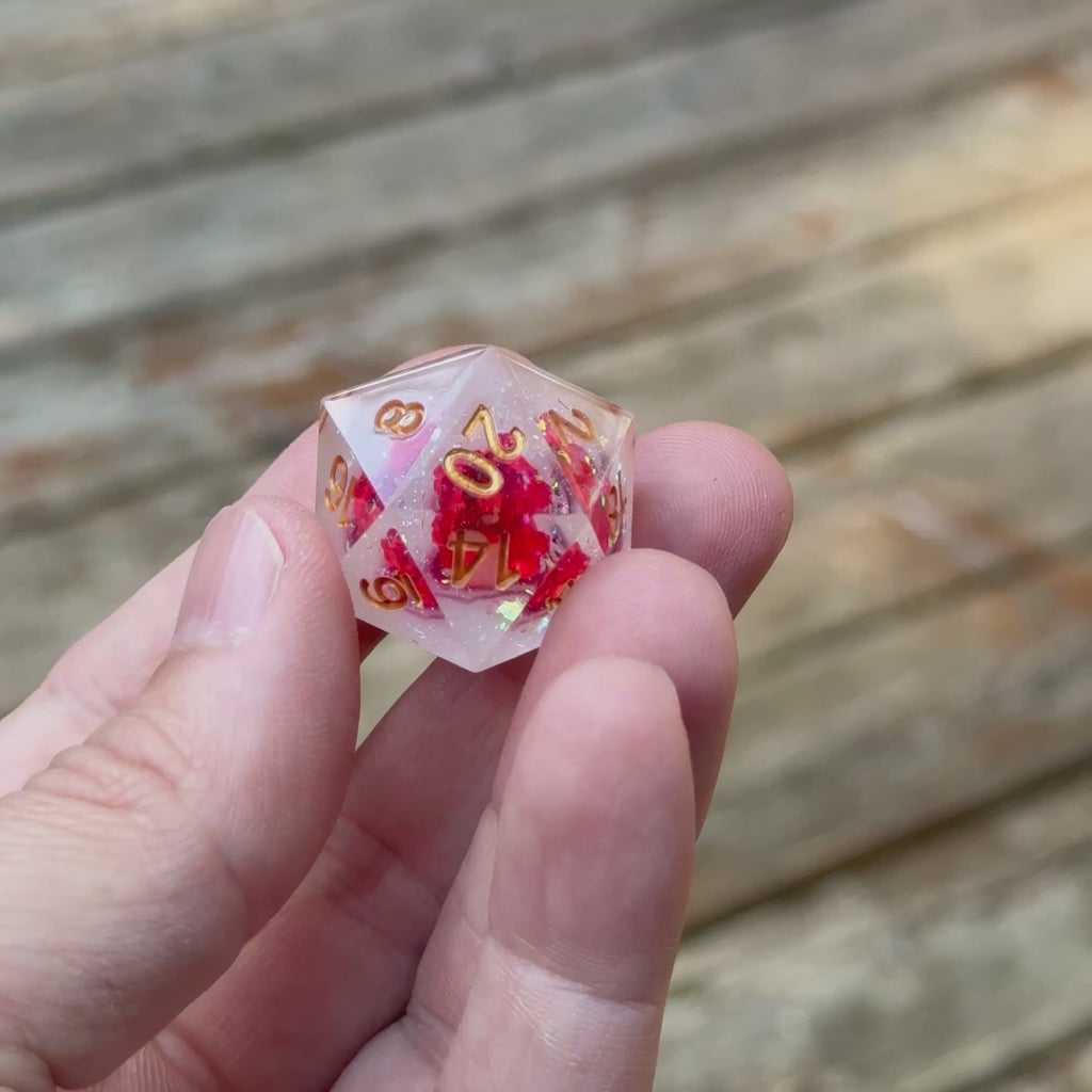 Crimson Bloom – Sharp Edge Dice Set